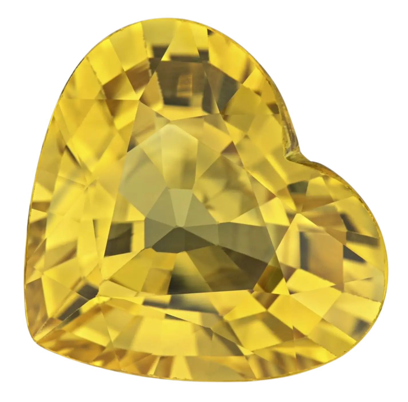 A heart cut yellow sapphire