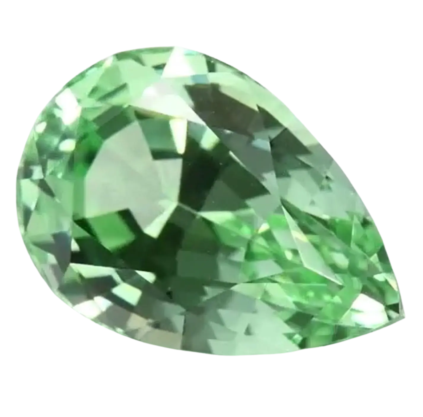 A pear cut grossular garnet