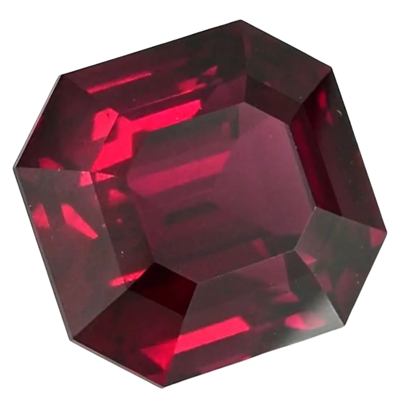 An emerald cut 16.7 carat garnet