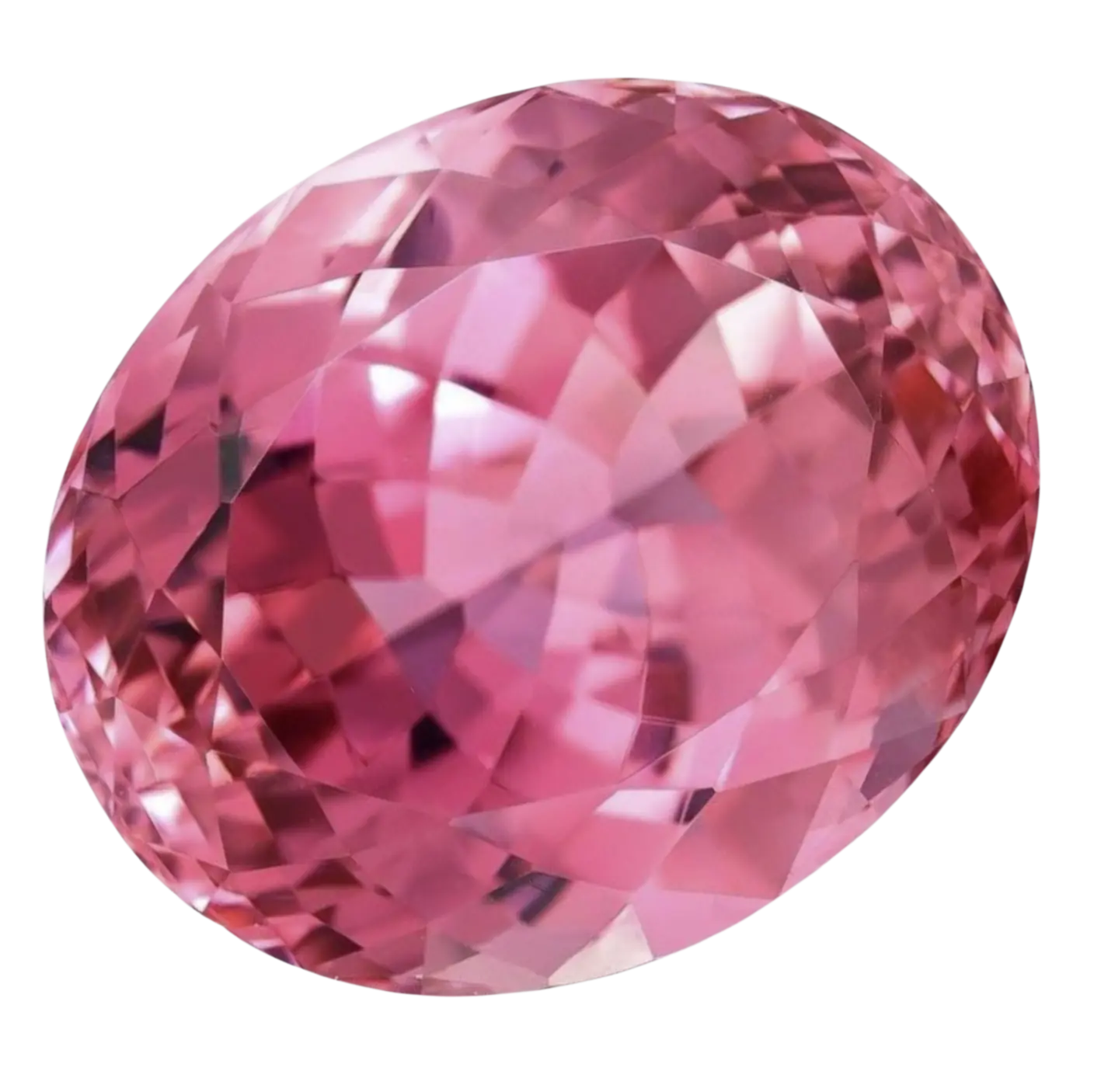 An oval cut pink tourmaline
