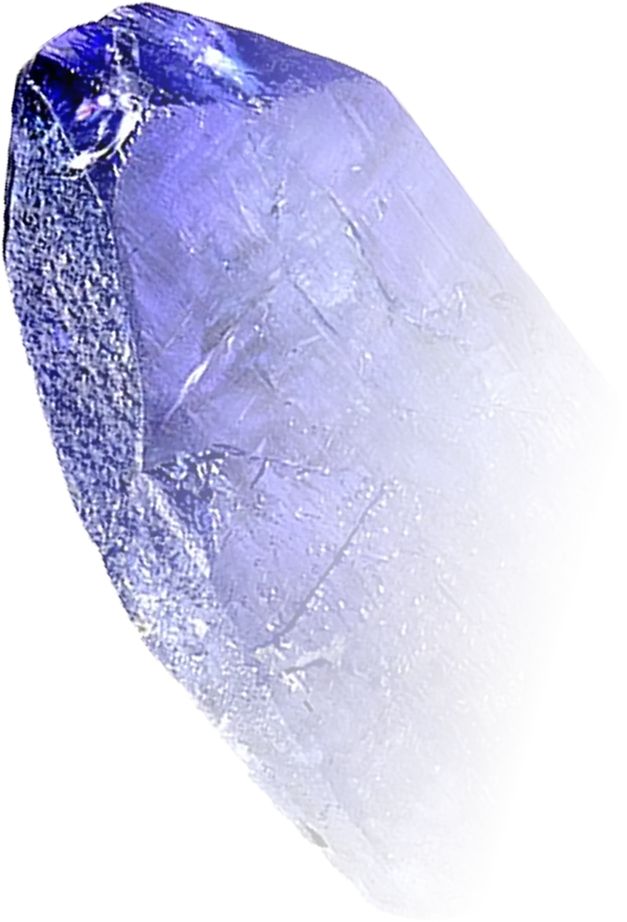 An image of an uncut tanzanite