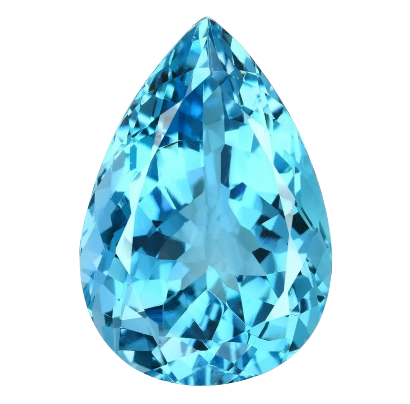 A pear cut swiss blue topaz