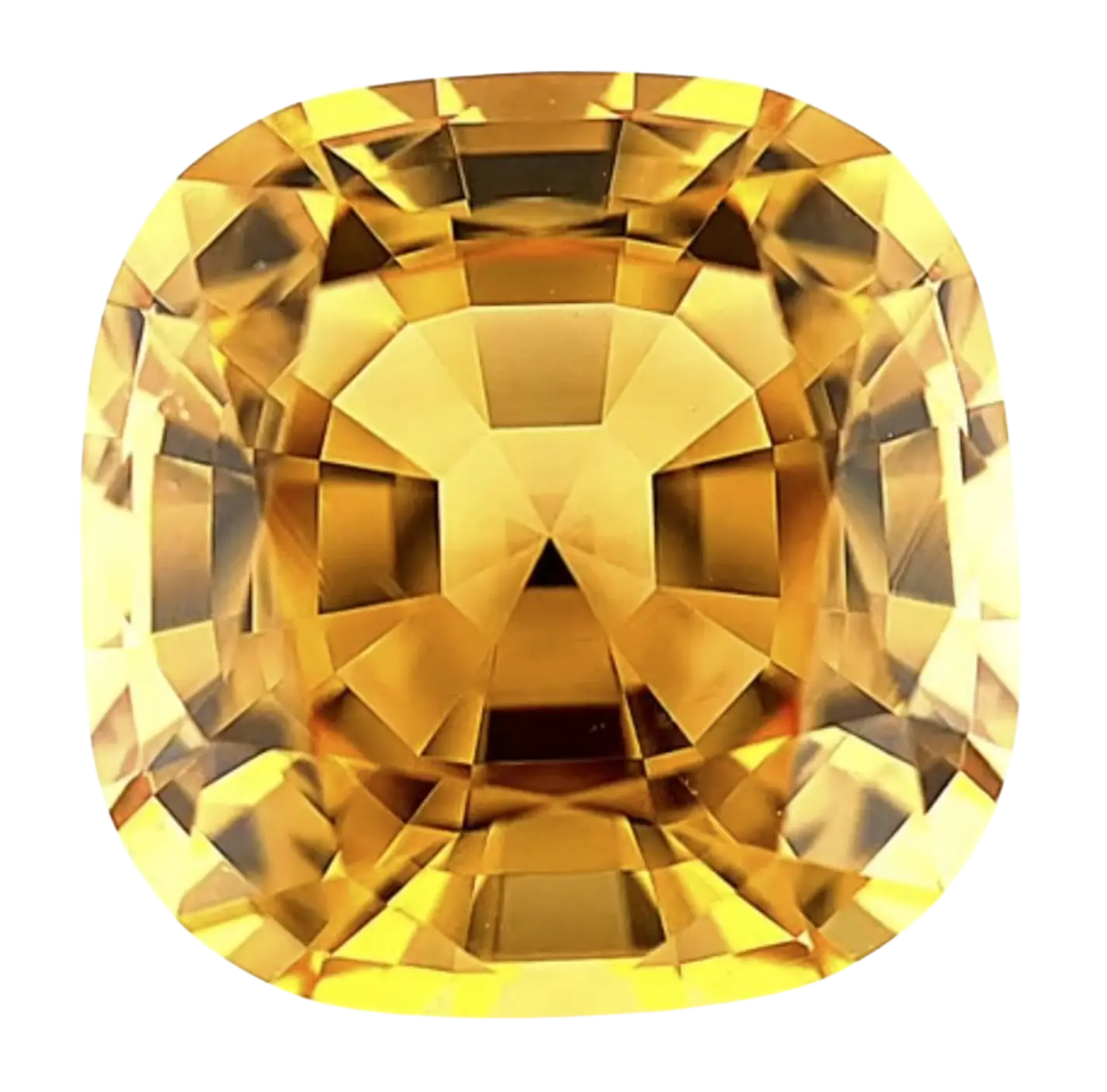 A cushion cut yellow topaz