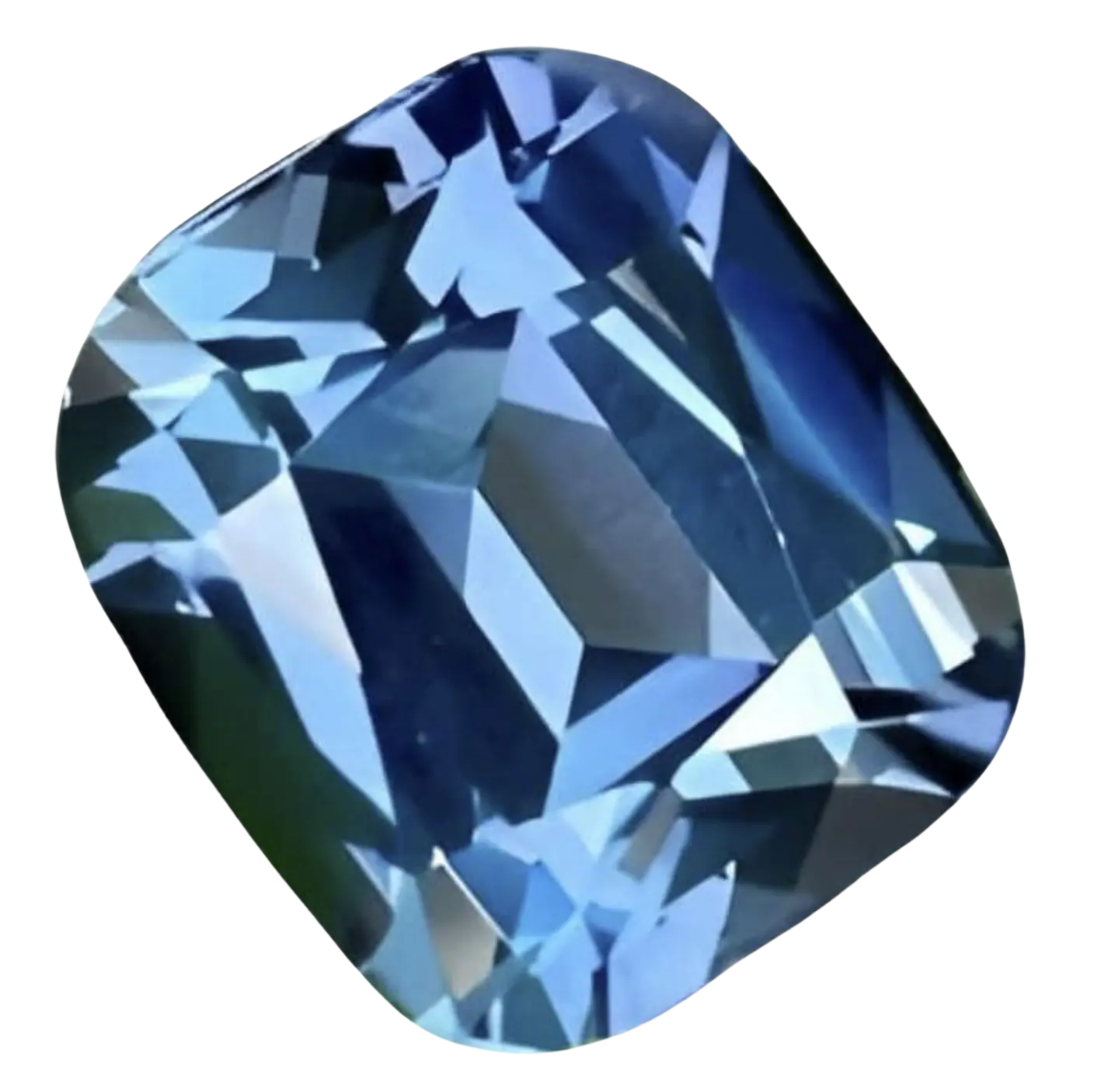 A cushion cut blue spinel
