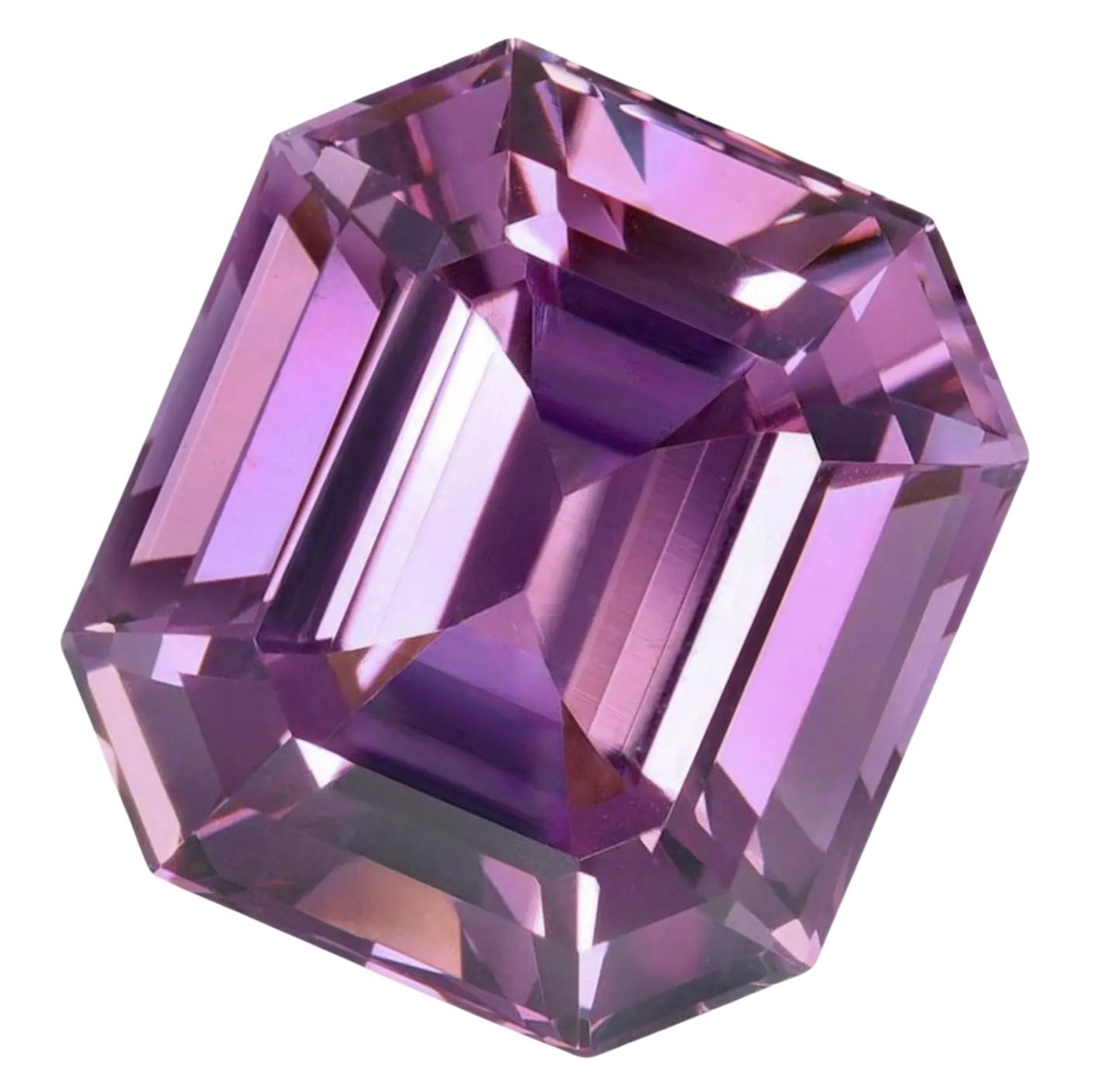 An emerald cut pink spinel