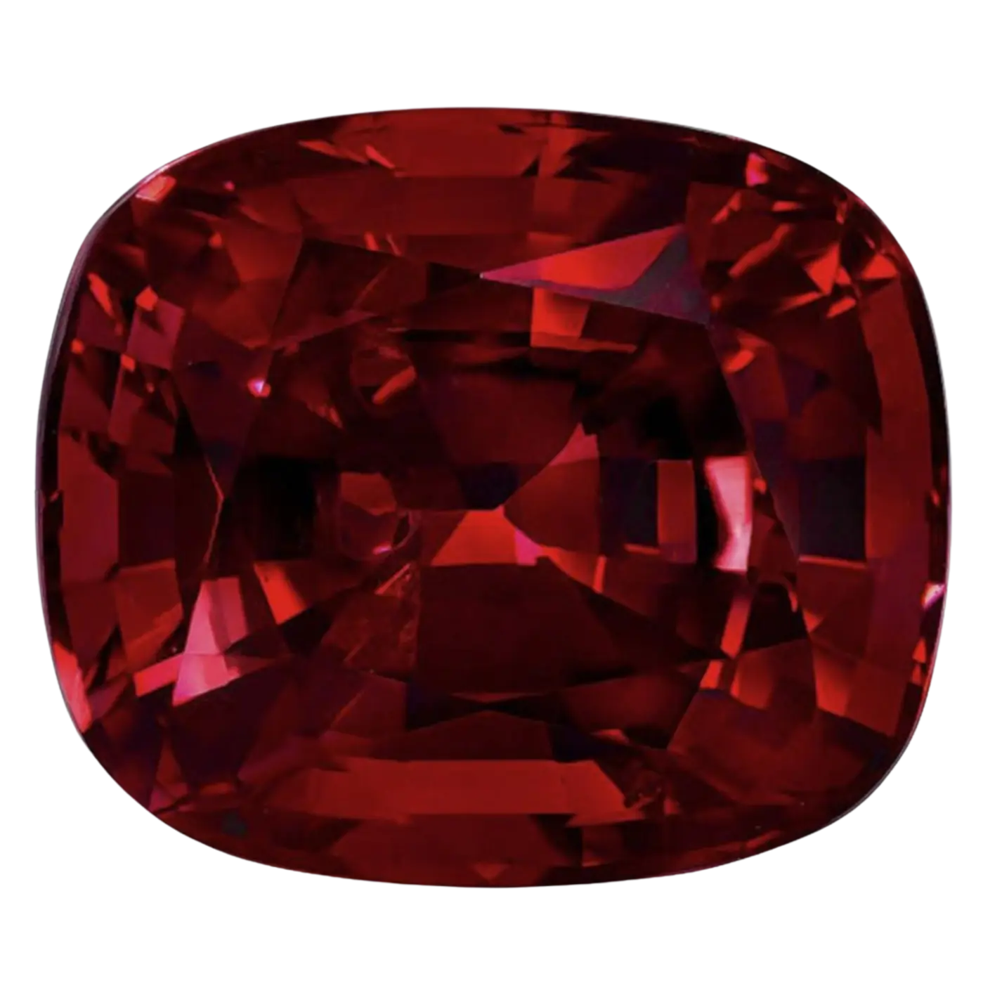A cushion cut red spinel