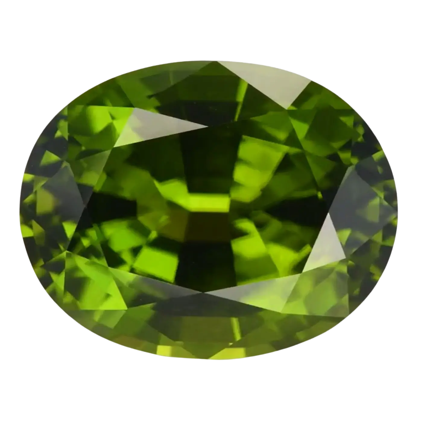 An oval cut peridot