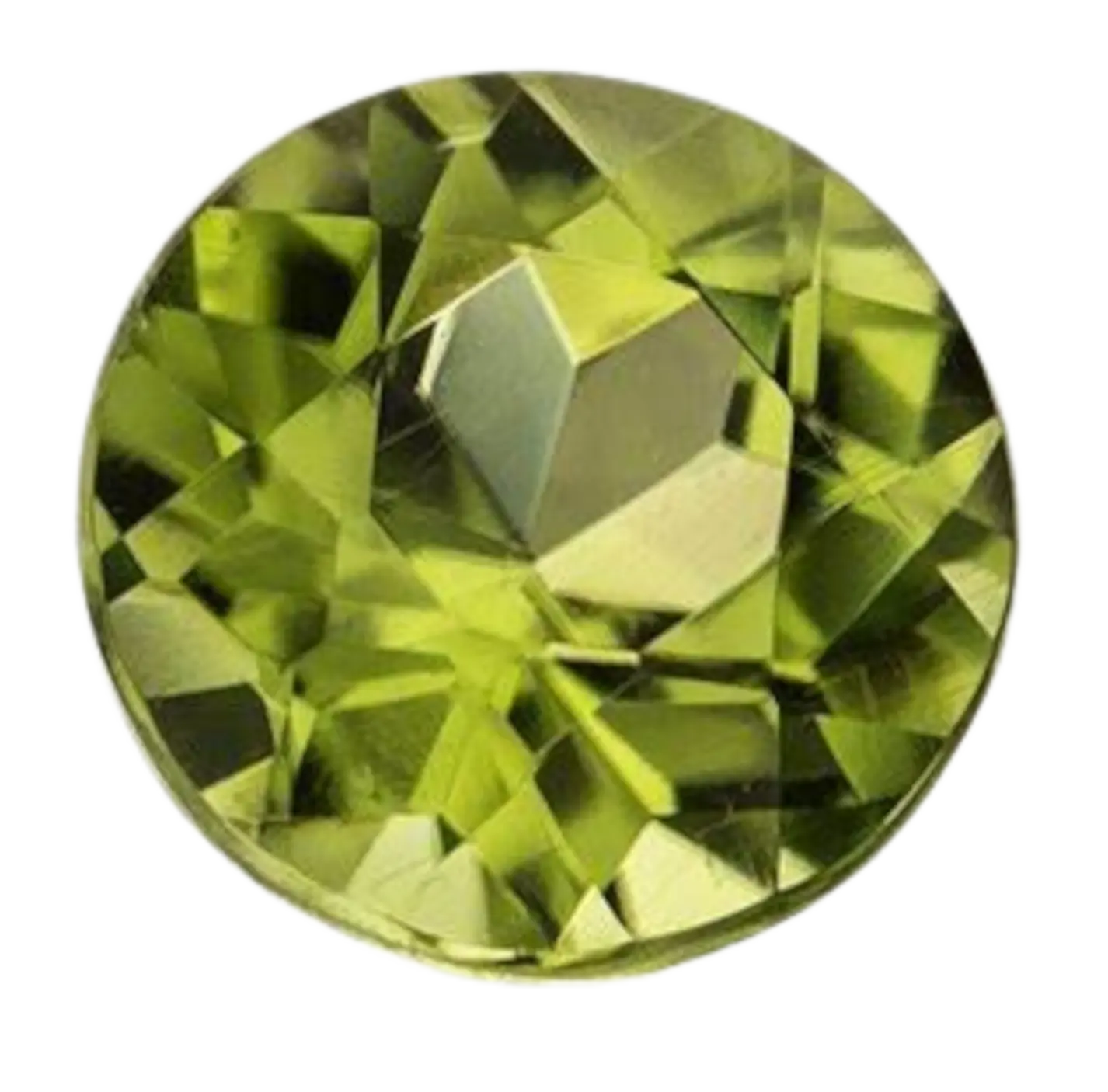 A brilliant cut pallasite peridot