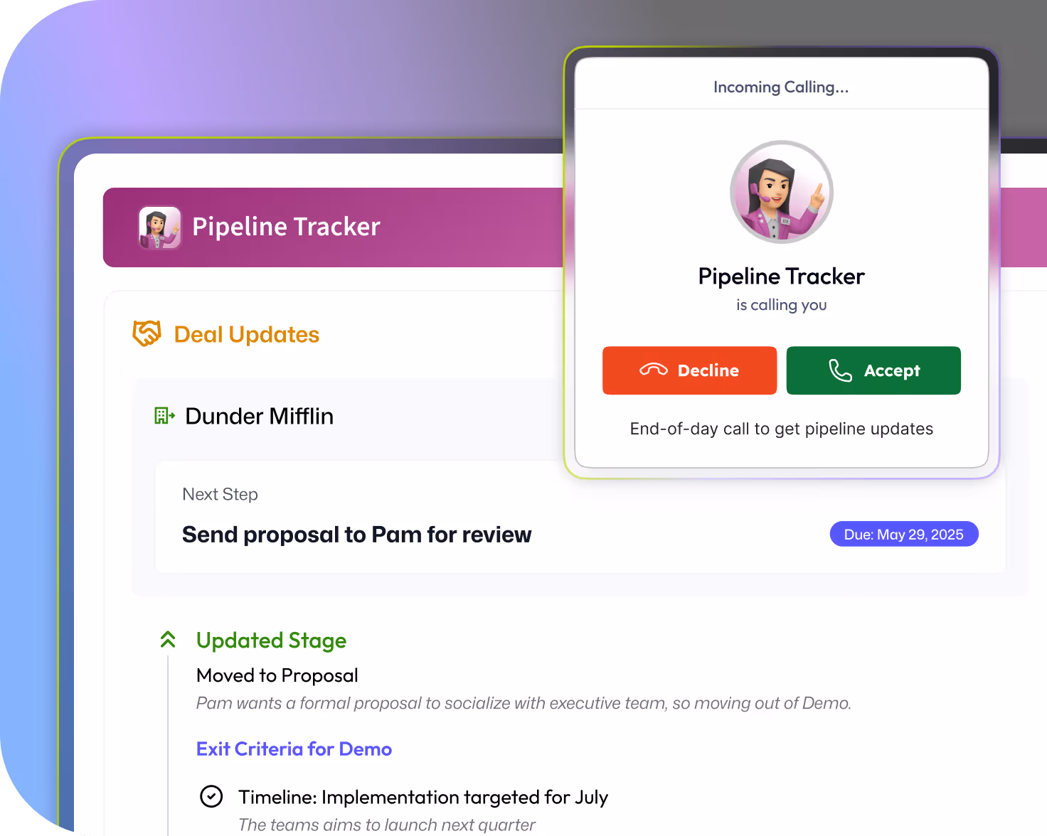 Capture deal updates instantly with voice