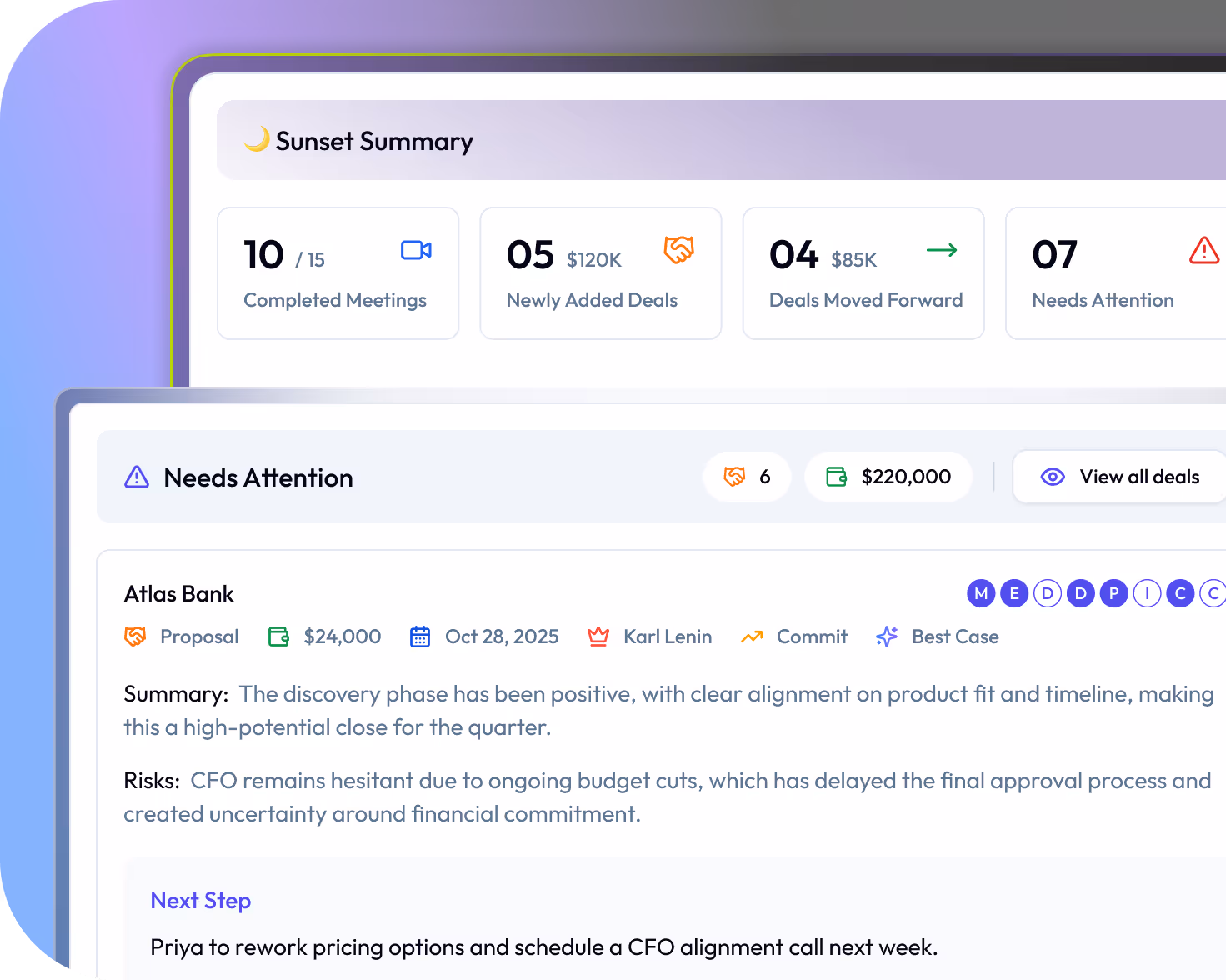 Close the day with a sunset summary