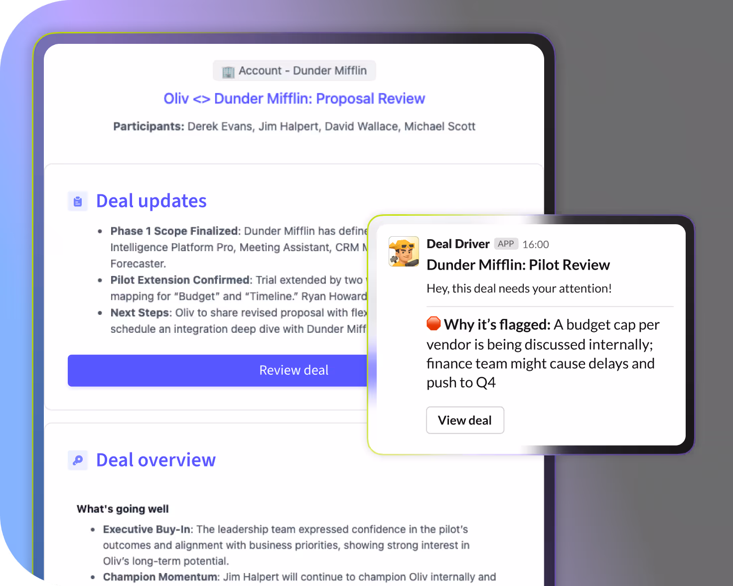Get alerts when deals need your attention