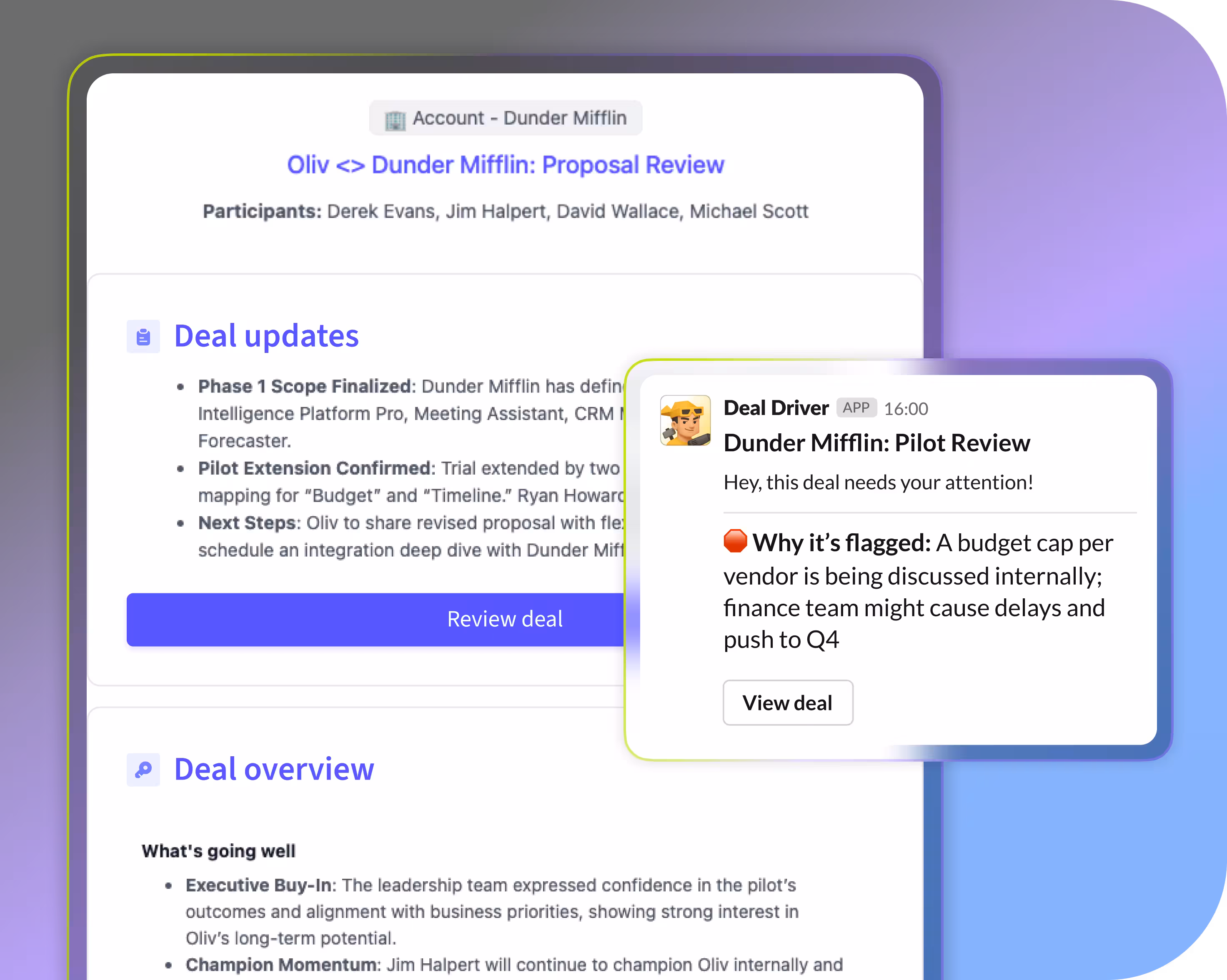 Get alerts when deals need your attention