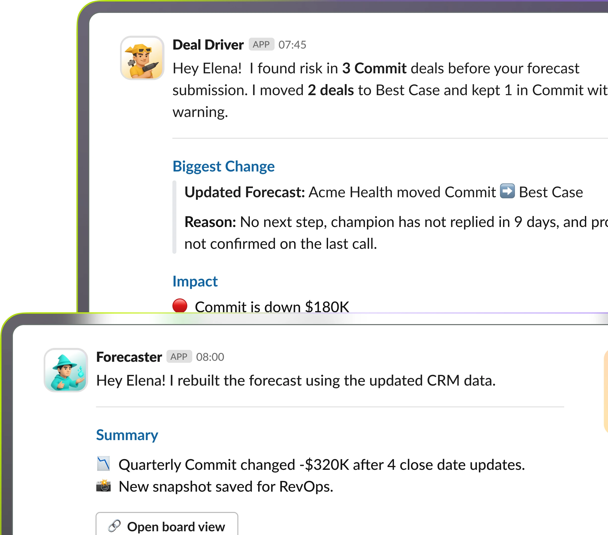 Sales Manager collaboration mockup