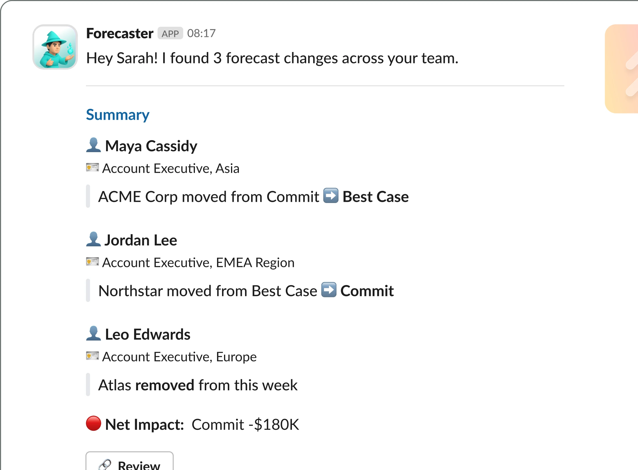Pressure-tests every forecast category