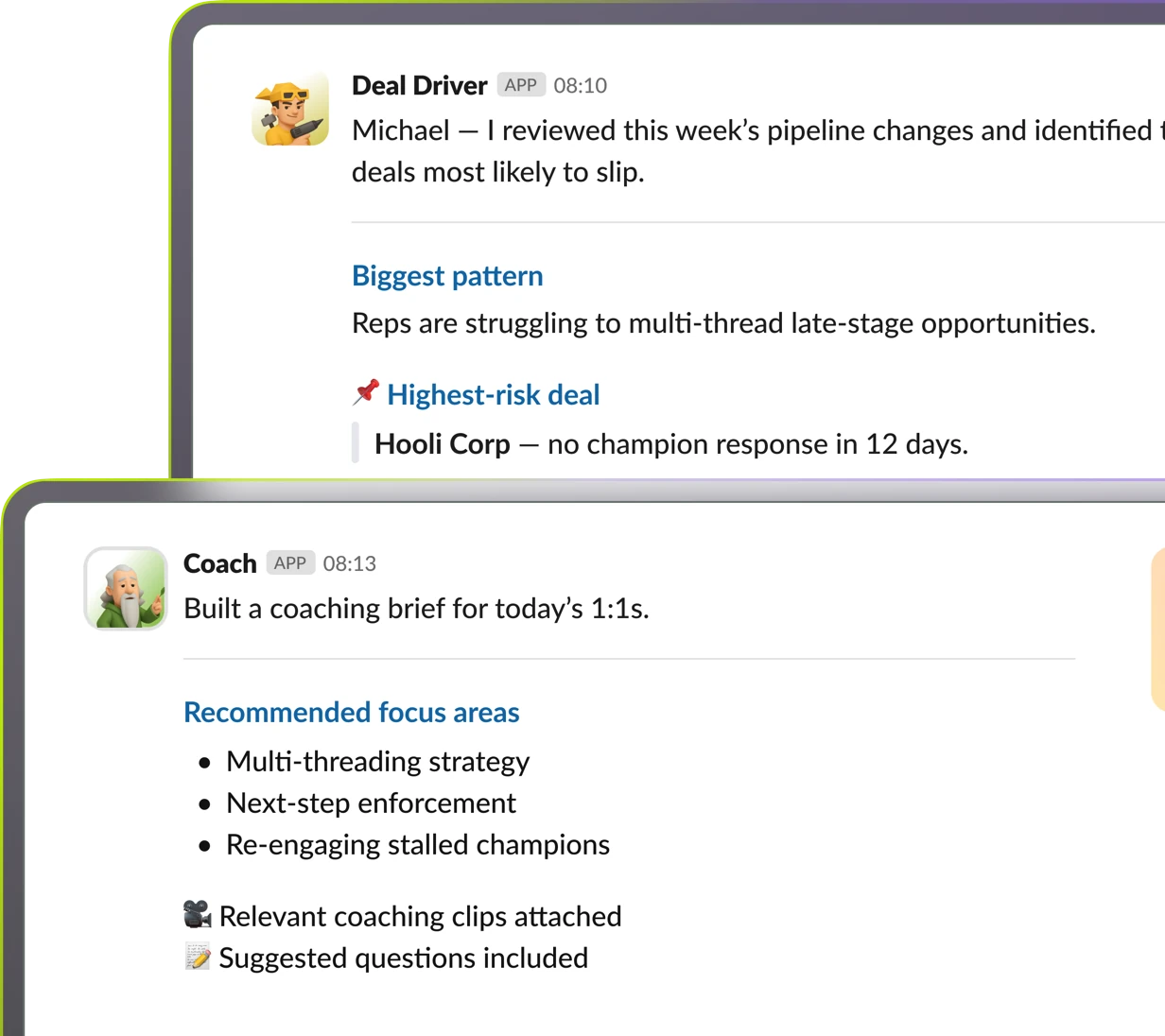 Sales Leadership collaboration mockup