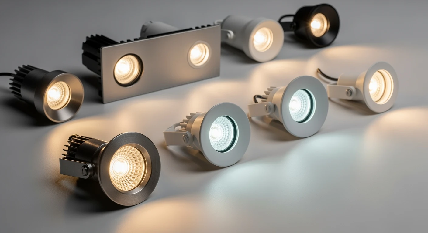 Beste led spots 2025: Verschillende led spots op een rij.