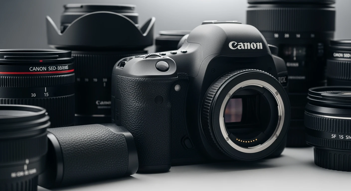 Canon spiegelreflexcamera met lenzen. Perfecte keuze voor beginners.