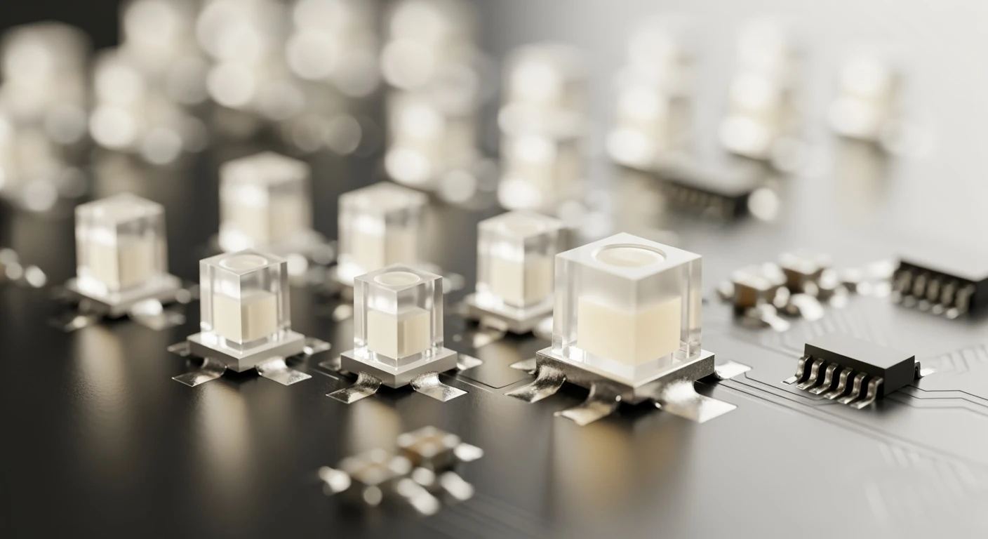 SMD LED close-up: Details van een LED SMD lamp circuit board met 2835, 5050 en 5730 LEDs.