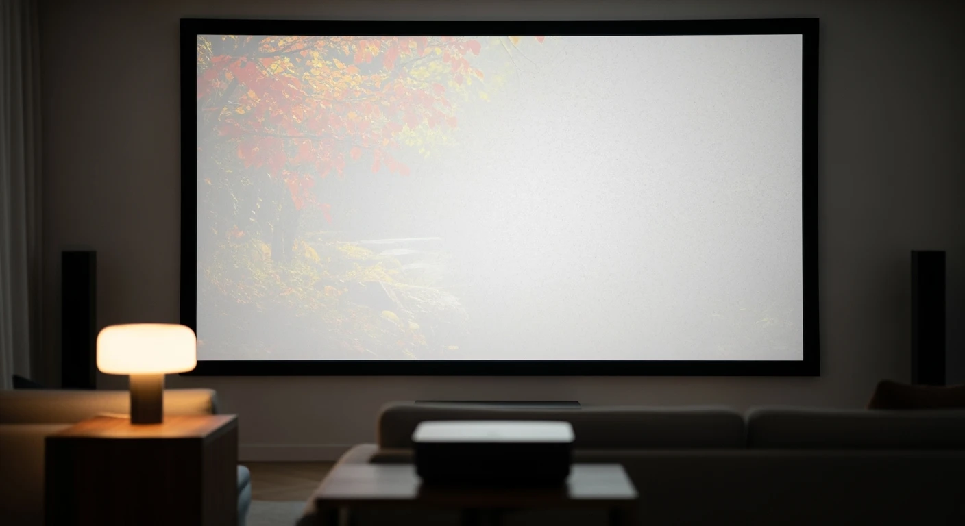Beamer projecteert natuur op scherm in thuisbioscoop. Perfecte beamer kopen voor filmavond.