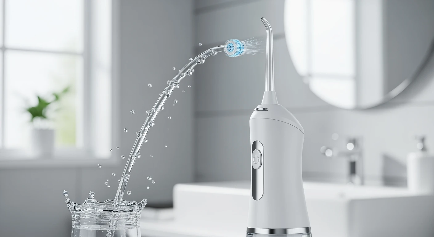 Waterflosser in actie: Krachtige reiniging voor optimale mondgezondheid.