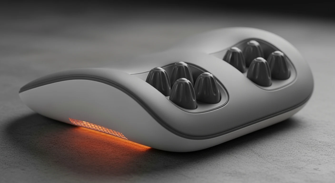 Shiatsu massagekussen met warmtefunctie, close-up. Ontspanning en verlichting!