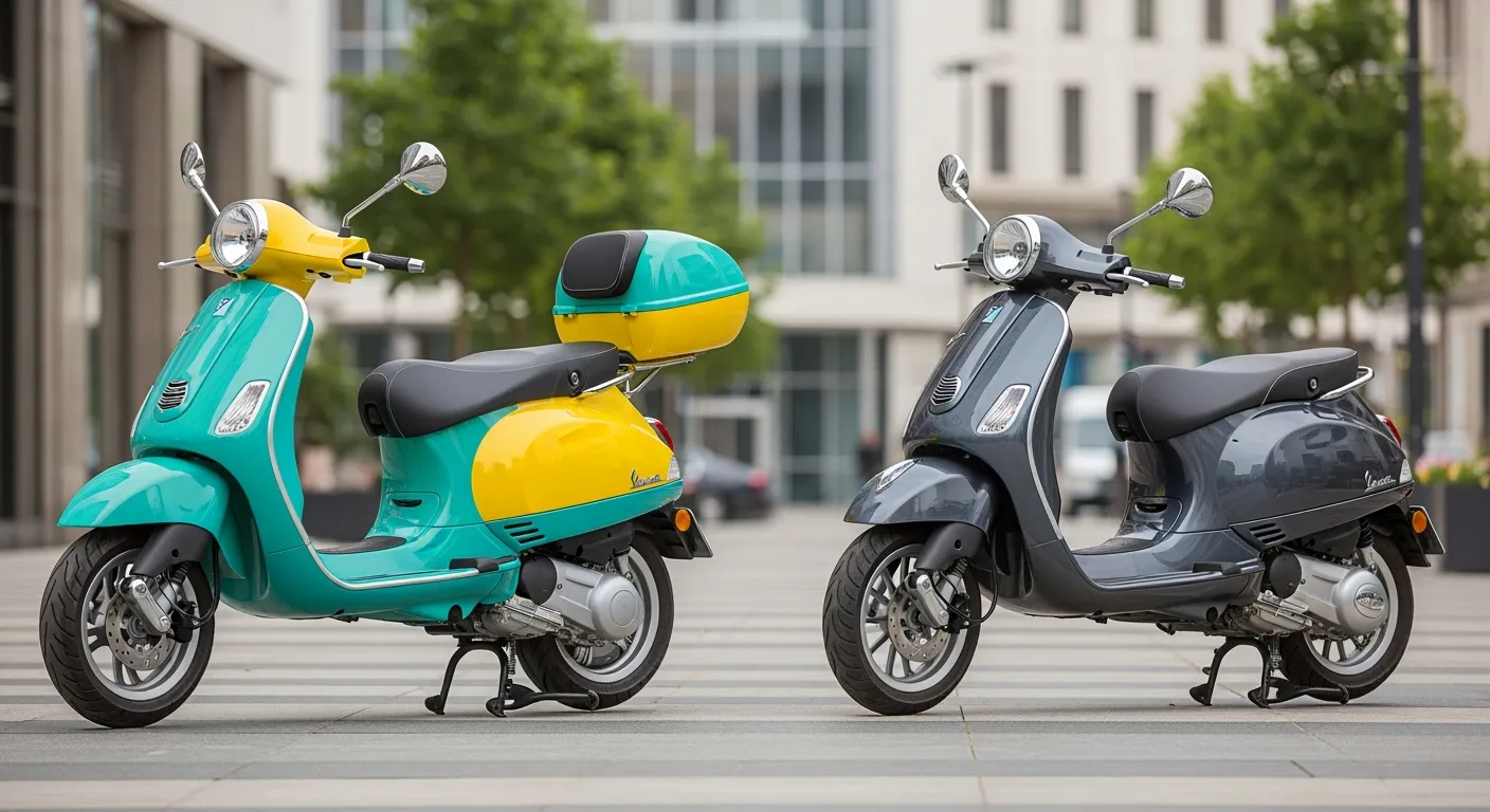 Scooter vergelijking: Elektrische scooter versus benzine scooter in een stedelijke omgeving.