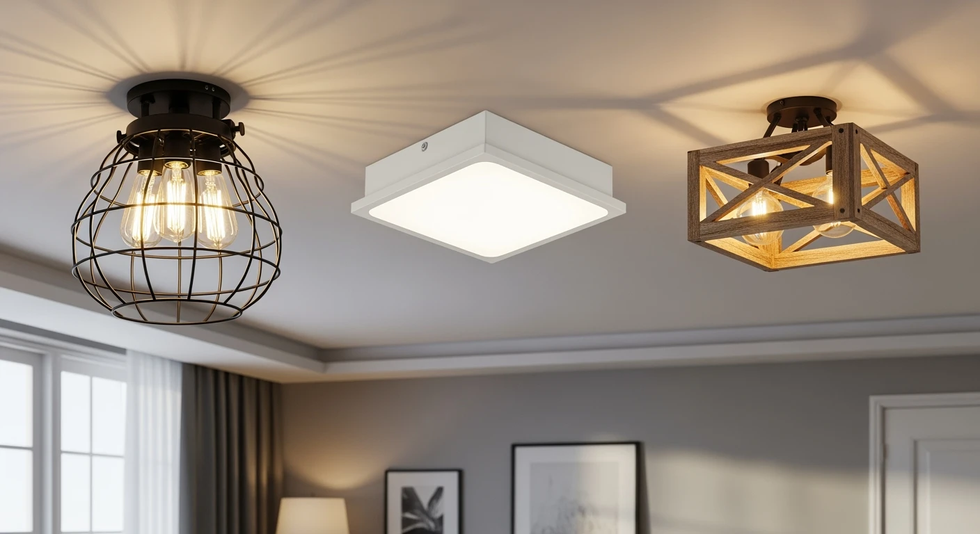 Plafonnieres: Stijlvolle woonkamer met LED, industrieel & rustiek design.