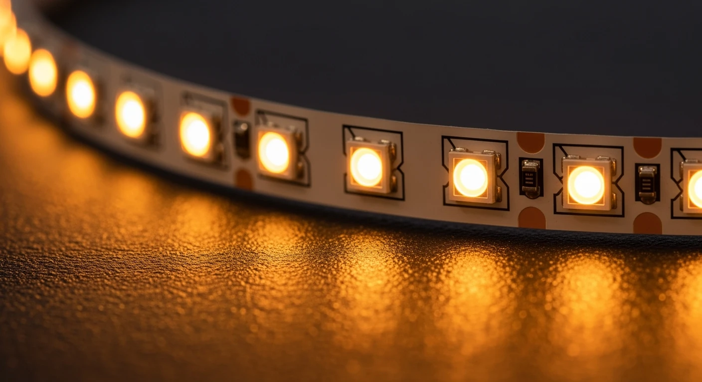 SMD LED strips macro: details van SMD 2835 en 5050 chips op een flexibele led strip smd.