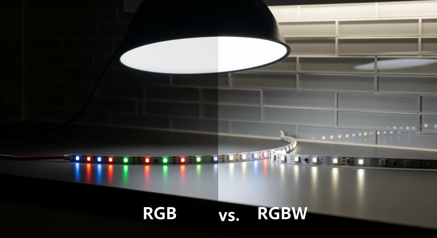 RGBW led strip versus RGB: helder wit licht, ideaal voor keuken. Koop led strips rgbw voor betere kleur.