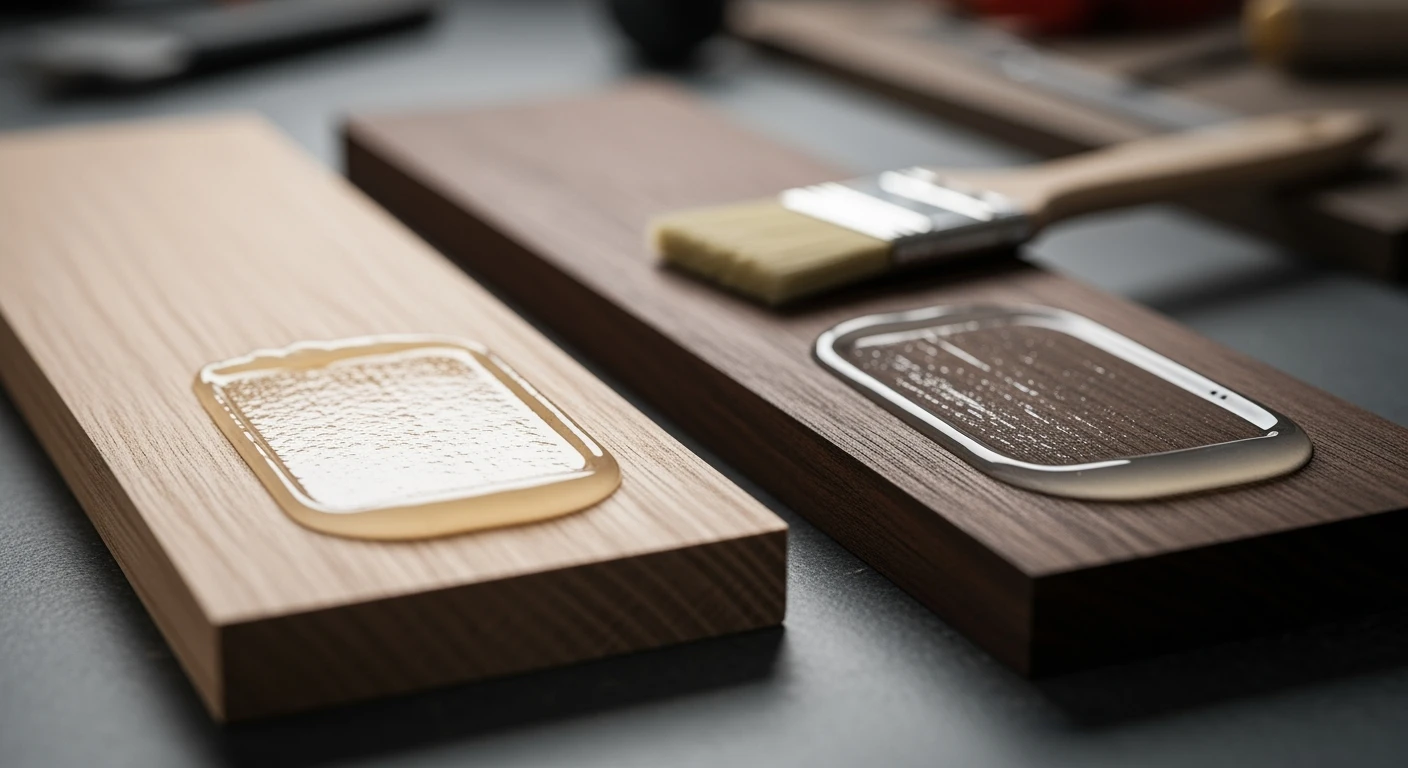 Contactlijm aanbrengen: gelijkmatige laag lijmcontact op hout voor sterke verbinding.