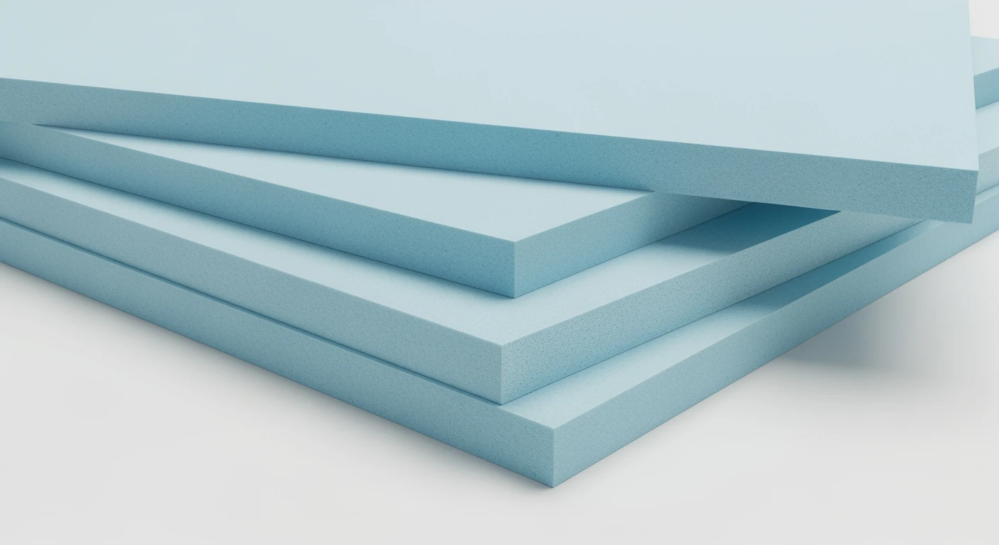 XPS platen in verschillende diktes. Isolatieplaat voor energiebesparing.