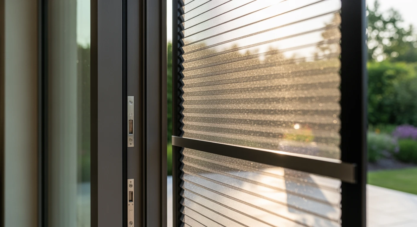 Plissé hordeur houdt insecten buiten. Deurenhor voor een zomer zonder beestjes.