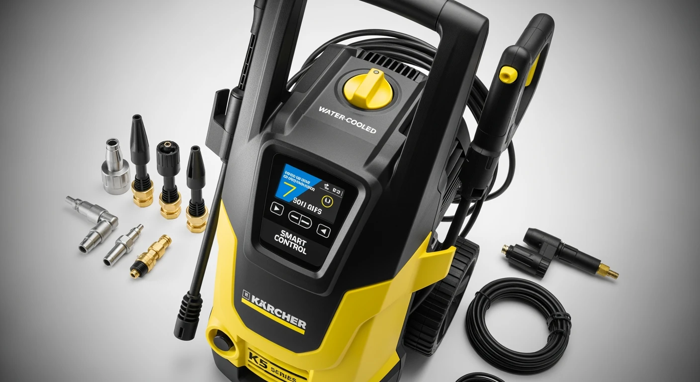 Karcher hogedrukreiniger K5 in detail. Nieuw, met accessoires en Smart Control display.