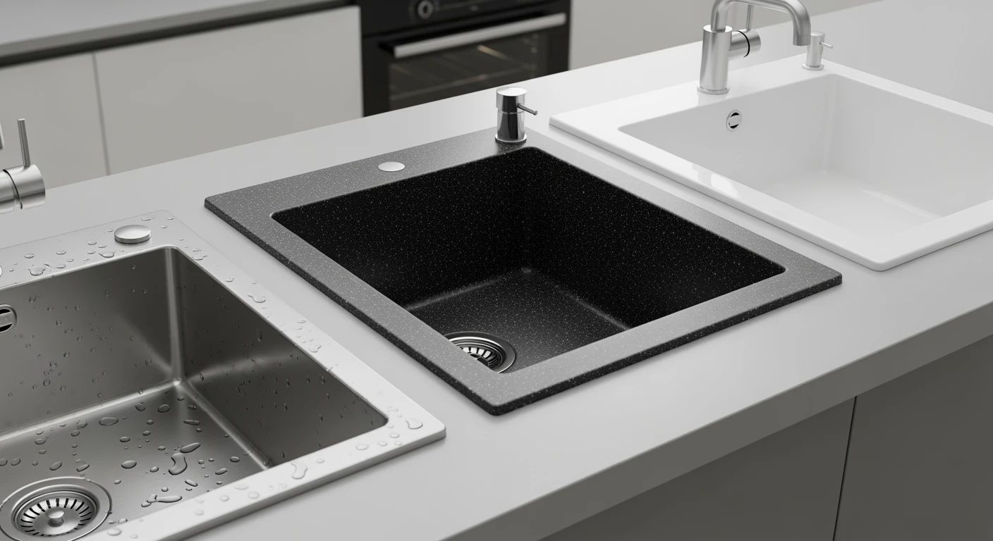 Spoelbak: RVS, graniet composiet en keramiek. Verschillende materialen voor de perfecte keuken.