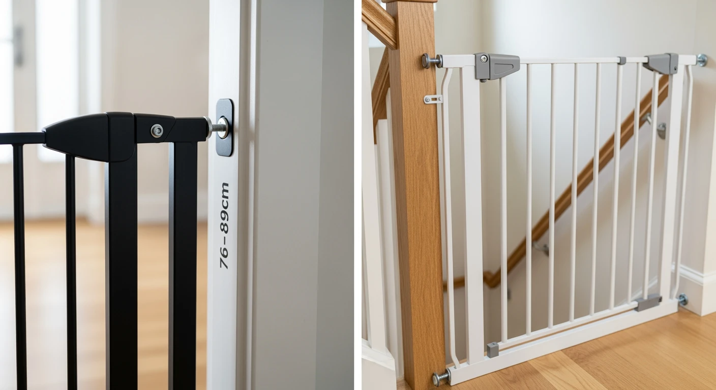 Veiligheidshekje: Drukhek en schroefhek voor trap en deur.