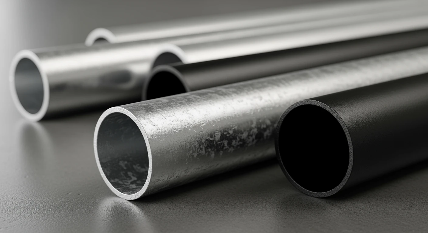 Steigerbuis: Gegalvaniseerd, zwart en aluminium. Verschillende materialen en afwerkingen voor jouw project.