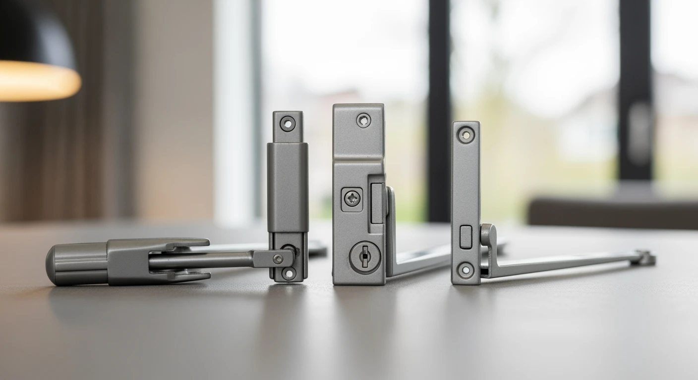 Raamuitzetter: Telescopisch, combi & klassiek. Close-up van verschillende types voor ramen.