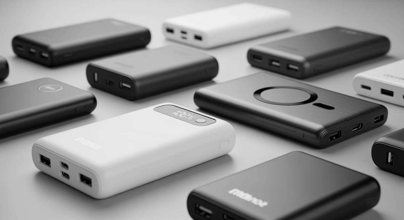 Beste draagbare powerbanks: Stijlvolle selectie met USB-C en magnetische optie.