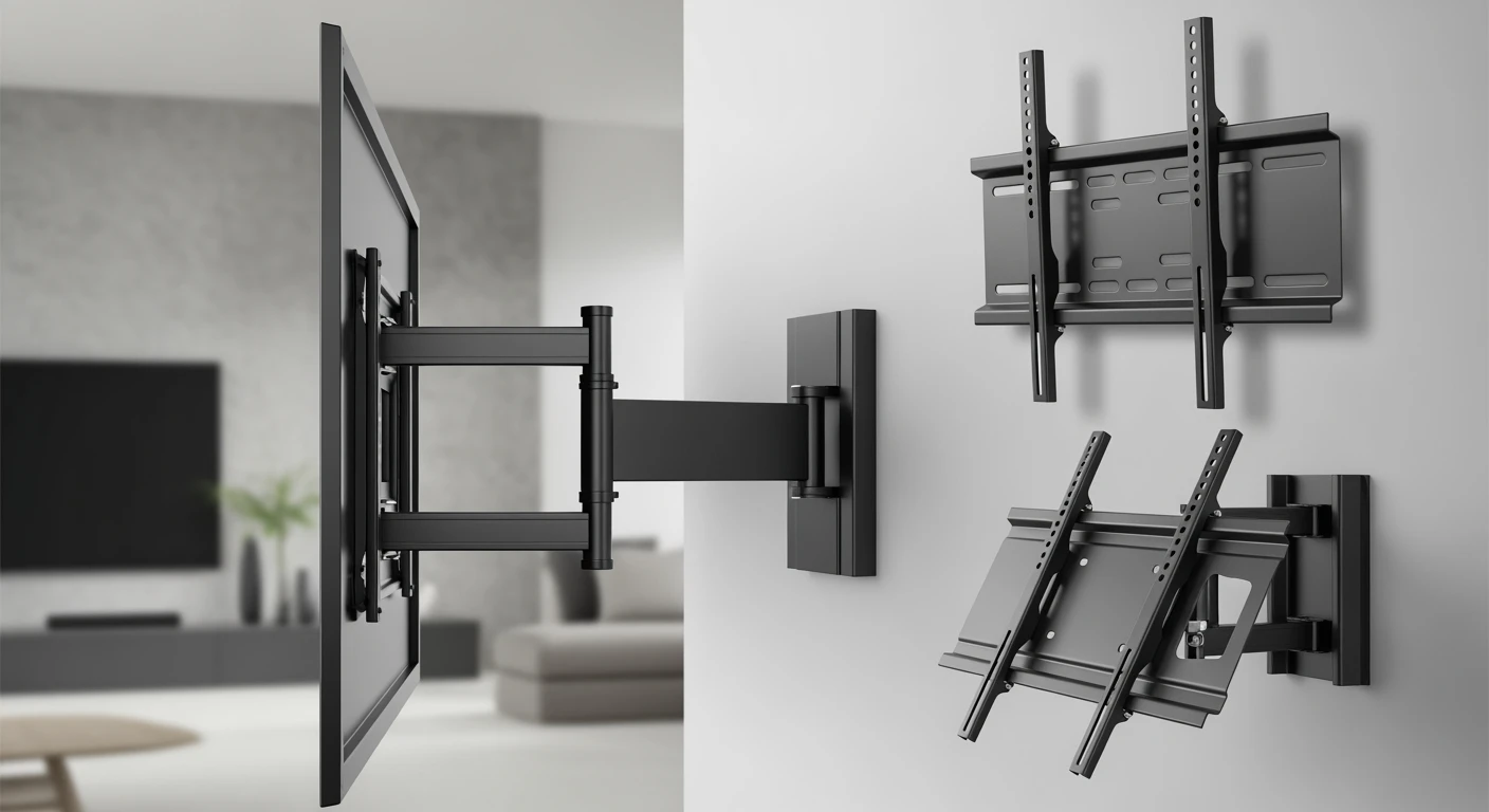 Diverse televisie beugel types: full-motion, plat en kantelbaar. Ideaal om een tv beugel te kopen.