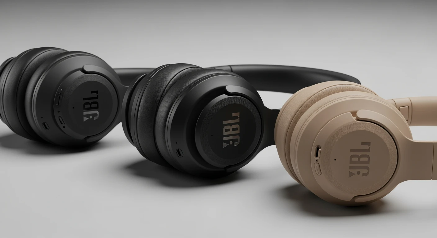 JBL koptelefoon: Live 770NC (zwart/zand) & Tour One M3 (zwart) product shot.