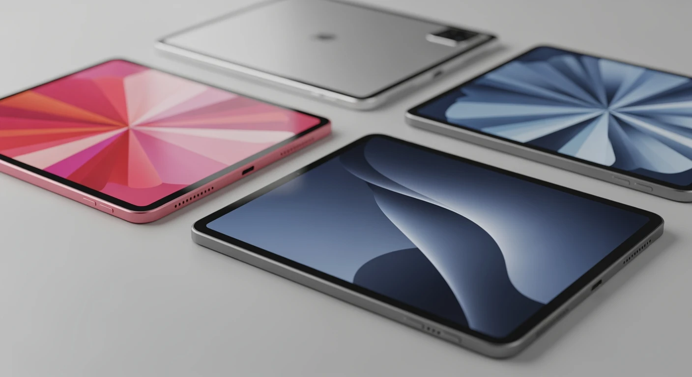 Beste iPad deals: Drie iPads (2024/2025) in roze, zilver en grijs.