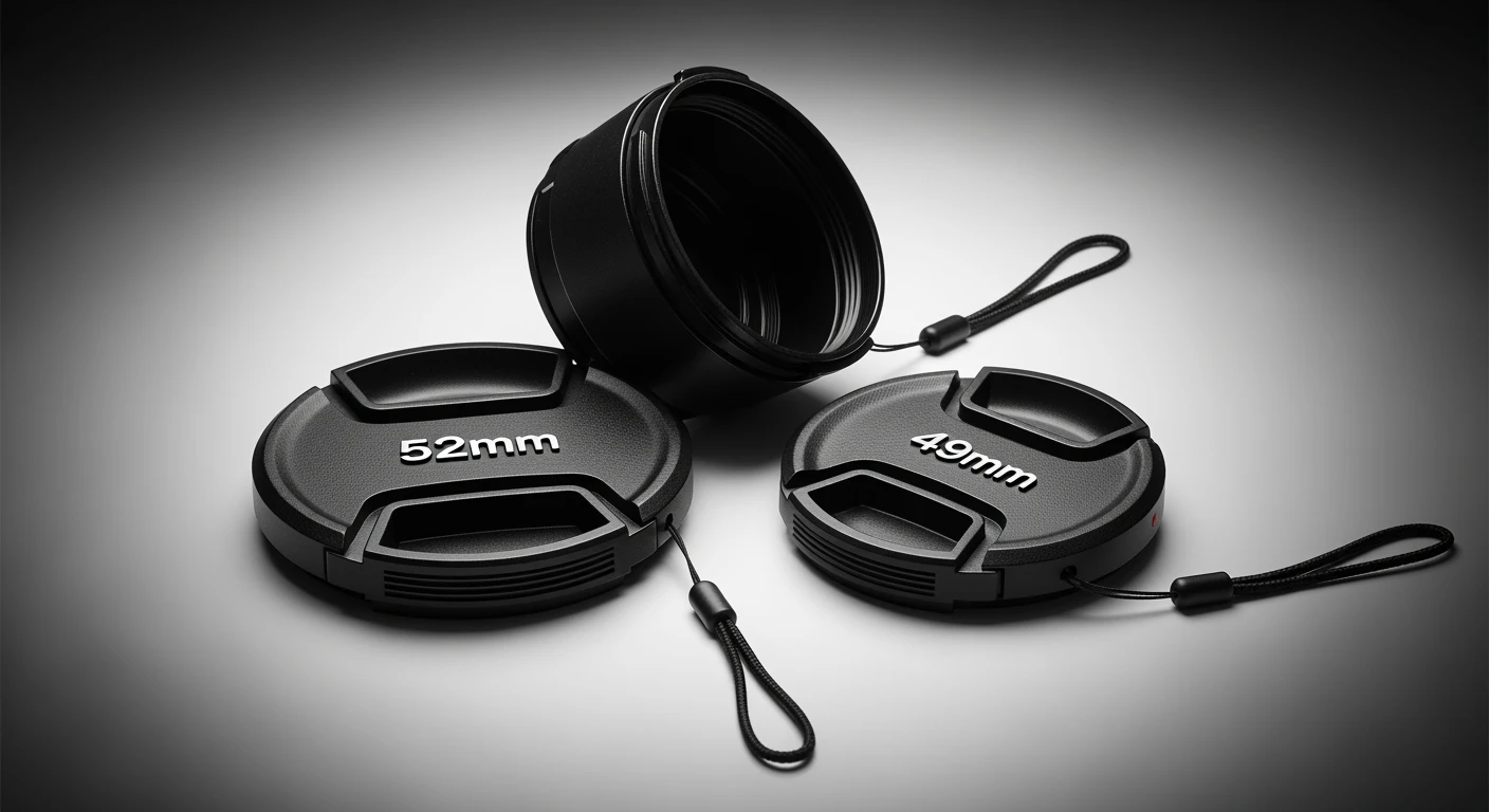 Universele lensdoppen (52mm, 55mm, 49mm). De beste lensdoppen voor 2026 in close-up.
