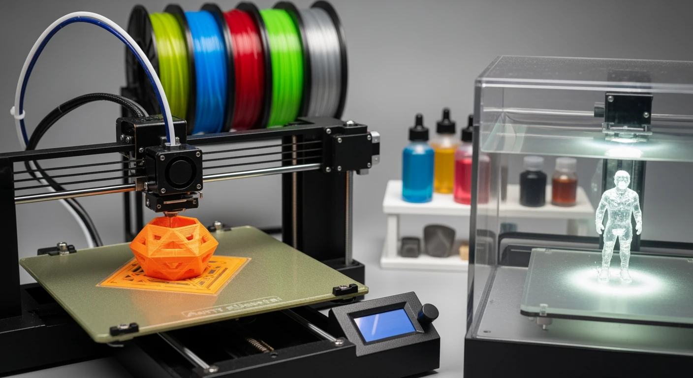 3D printer kopen: Filament- en resinprinters (Creality, Anycubic) in miniatuur werkplaats.