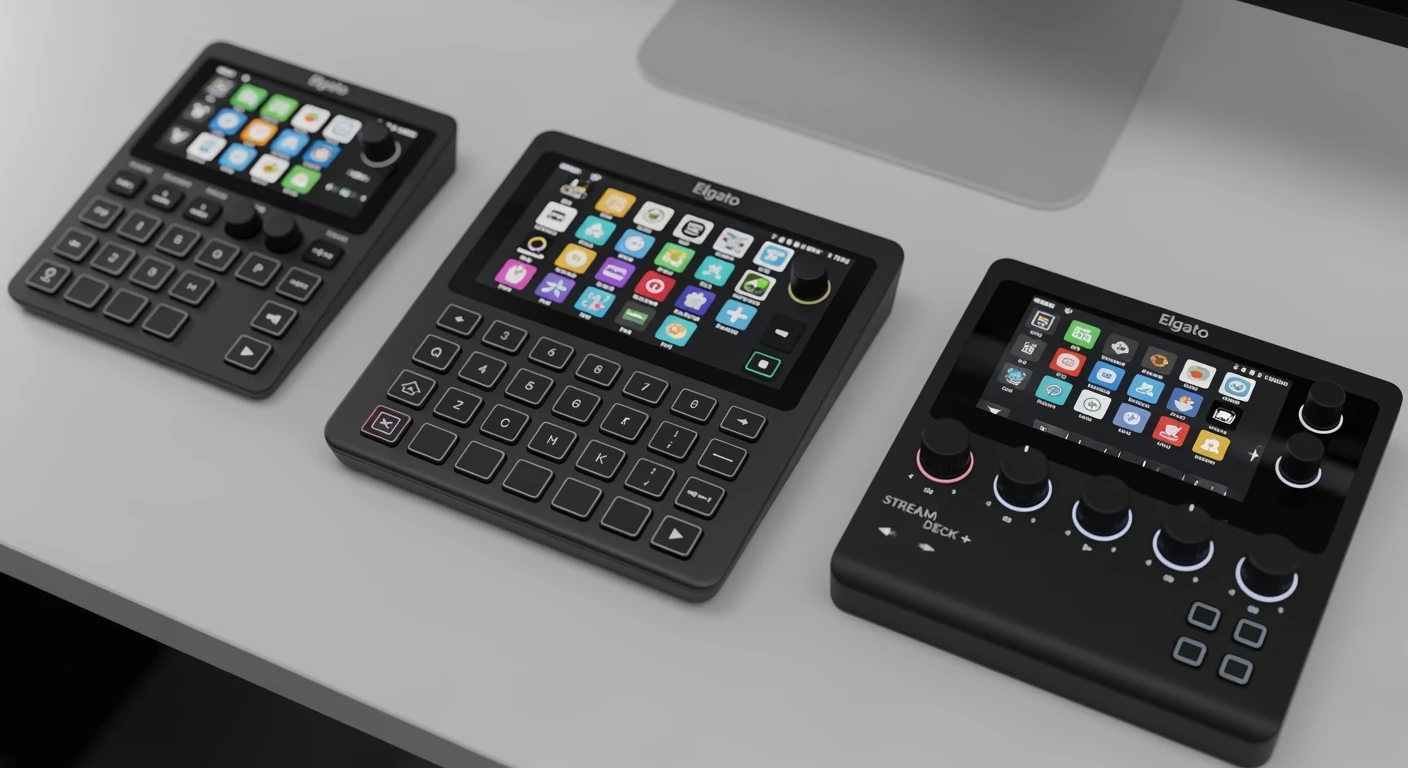 Beste stream deck kopen? Elgato Stream Deck MK.2, Mini & Stream Deck + op een bureau.