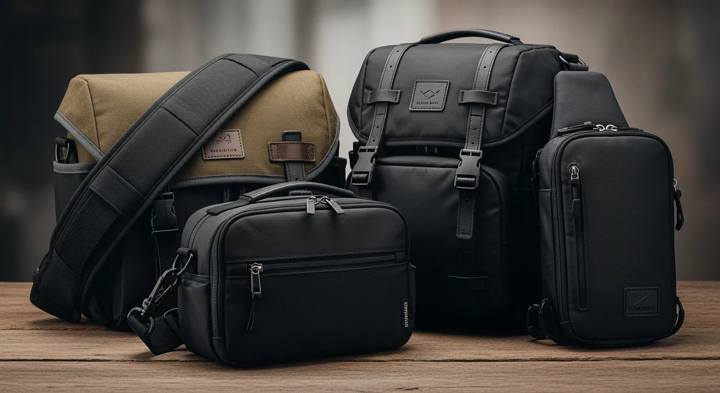 Beste cameratas 2025: Verschillende cameratas stijlen op een houten oppervlak.