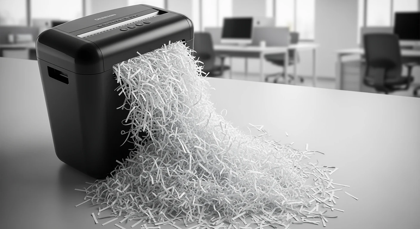 Zwarte papierversnipperaar in modern kantoor. Ideaal voor papierversnipperaar deals.