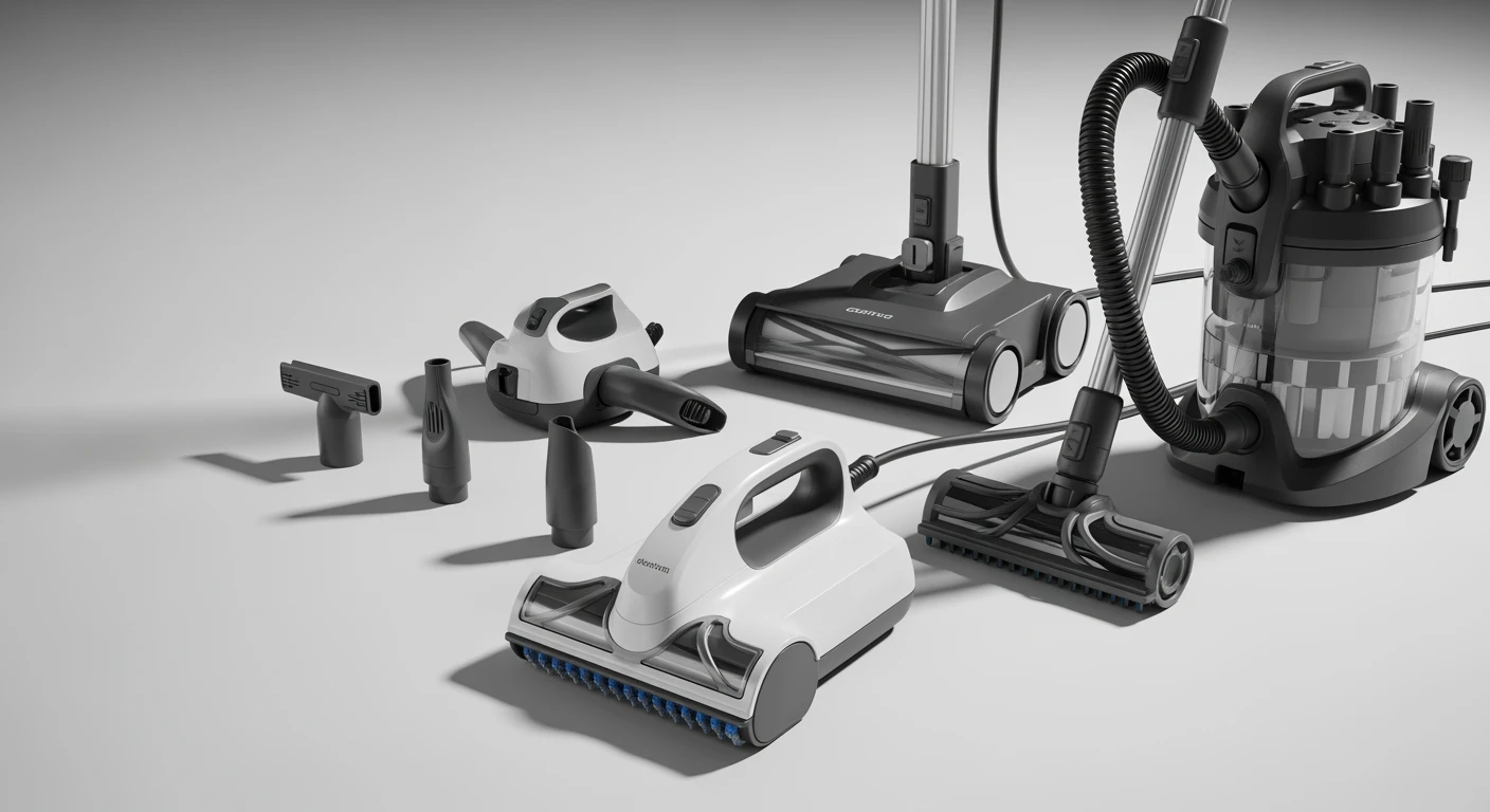 Beste stoomreiniger 2025: Hand-, vloer- & canistermodel in een professionele studio shot.