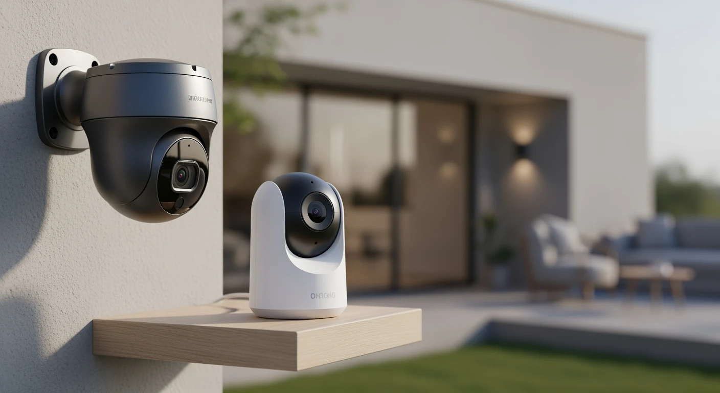 Beste IP camera's: Beveiligingscamera's voor binnen en buiten, gericht op huisbeveiliging.