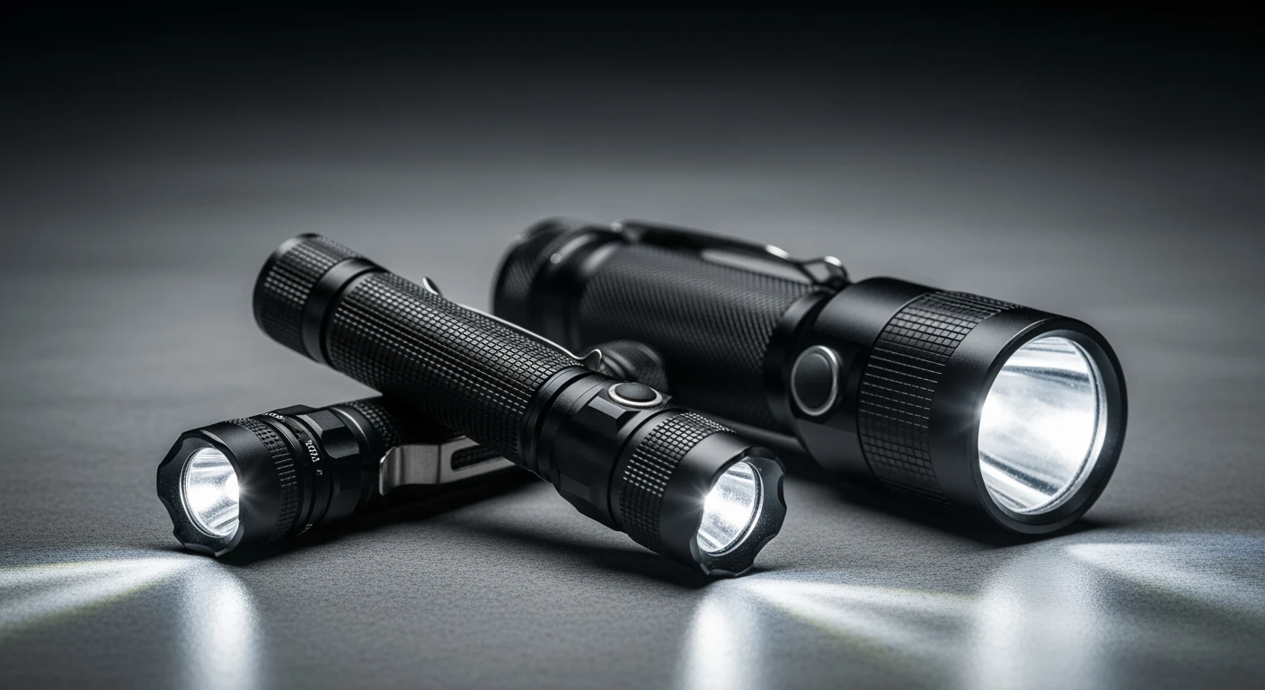Beste zaklamp 2026: Oplaadbare & militaire zaklampen in product shot.