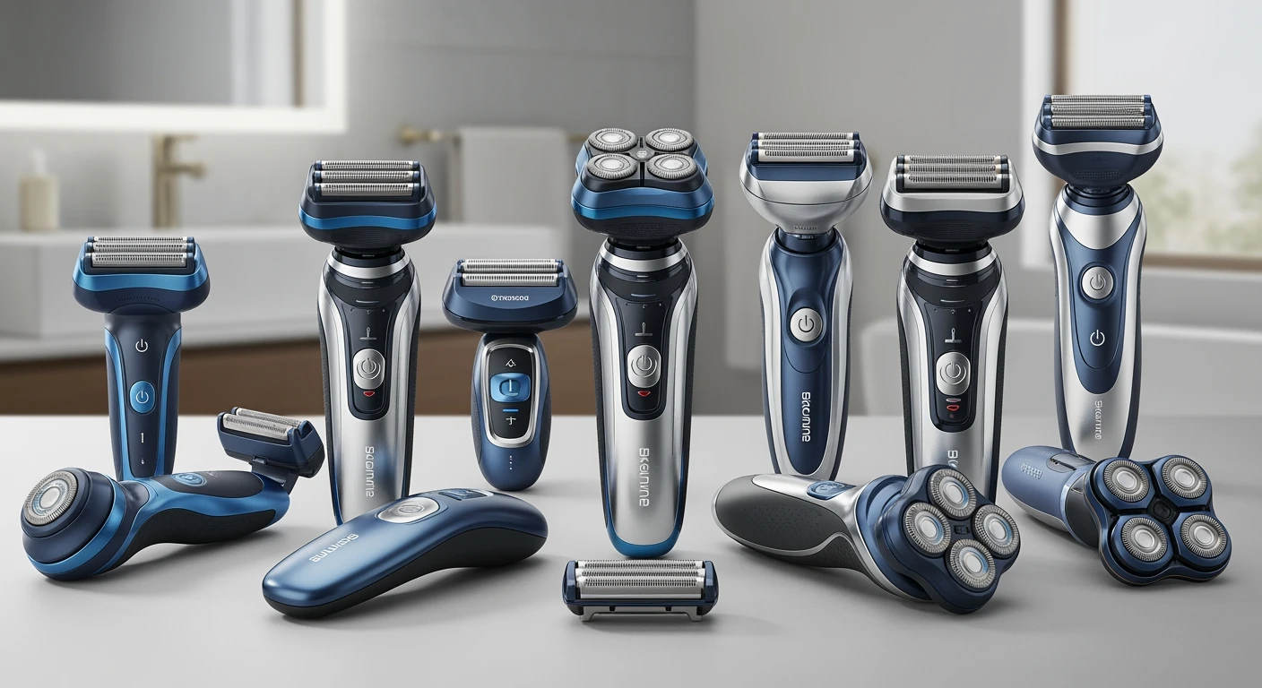 Beste scheerapparaat: Philips & Braun modellen in close-up.